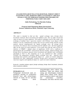 analisis pengaruh nilai tukar rupiah, foreign direct investment (fdi)