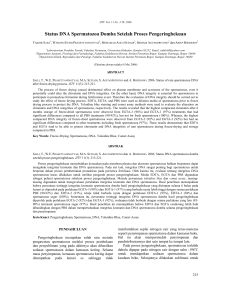 Status DNA Spermatozoa Domba Setelah Proses Pengeringbekuan