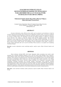 analisis dan perancangan sistem informasi eksekutif pemasaran