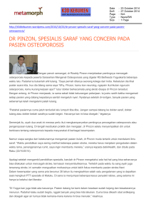 dr pinzon, spesialis saraf yang concern pada pasien osteoporosis