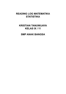 READING LOG MATEMATIKA STATISTIKA KRISTIAN TANUWIJAYA
