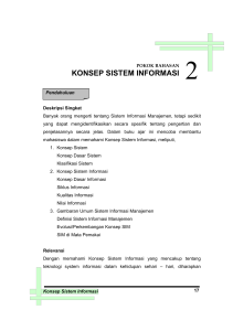 Pokok bahasan 2 Konsep Sistem Informasi