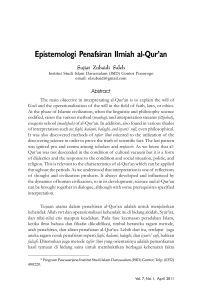 Epistemologi Penafsiran Ilmiah al-Qur`an