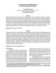 sel berfasilitas istimewa ditinjau dari aspek kebijakan kriminal