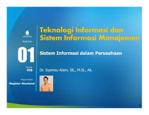 Teknologi Informasi dan Sistem Informasi Manajemen