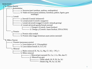 MAKANAN A. Makro Nutrisi 1. Karbohidrat a. Tercerna/pati