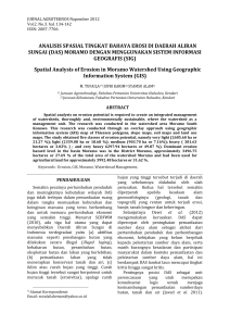 analisis spasial tingkat bahaya erosi di daerah aliran sungai (das)