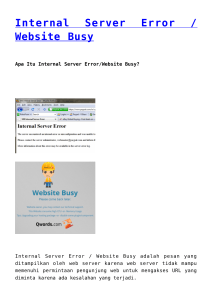 Internal Server Error / Website Busy
