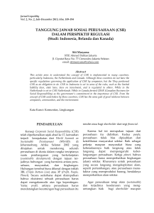 TANGGUNG JAWAB SOSIAL PERUSAHAAN (CSR)