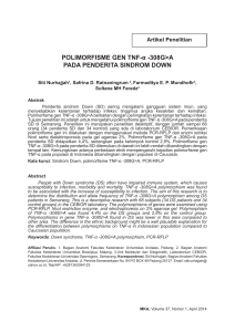 POLIMORFISME GEN TNF-α -308G>A PADA PENDERITA