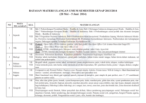 BATASAN MATERI ULANGAN UMUM SEMESTER GENAP 2013/2014