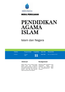 islam dan negara - Universitas Mercu Buana