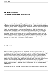Sejarah YPB - Universitas Borobudur