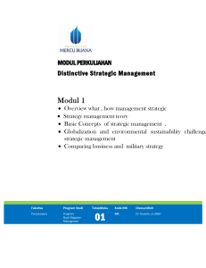 MODUL PERKULIAHAN Distinctive Strategic Management Modul 1