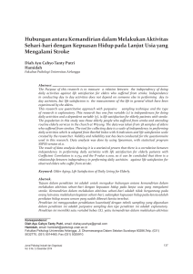 Hubungan antara Kemandirian dalam Melakukan Aktivitas Sehari