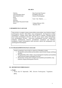 1 SILABUS Fakultas : Ilmu Sosial dan Ekonomi Jurusan/Program