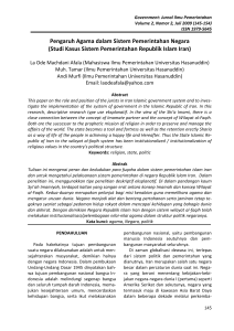 Pengaruh Agama dalam Sistem Pemerintahan - Journal