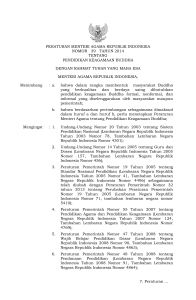 peraturan menteri agama republik indonesia nomor 39 tahun 2014