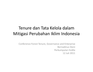 Tenure dan Tata Kelola dalam Mitigasi Perubahan Iklim Indonesia