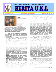 Berita UKI Edisi Februari 2009 - Umat Katolik Indonesia di Toronto