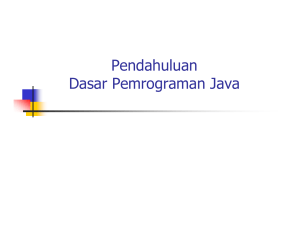 Pendahuluan Dasar Pemrograman Java
