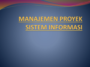 manajemen proyek sistem informasi