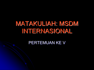 MATAKULIAH: MSDM INTERNASIONAL
