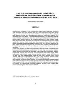 ANALISIS PROGRAM TANGGUNG JAWAB SOSIAL PERUSAHAAN