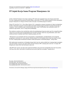 FP Jajaki Kerja Sama Program Manajemen Air