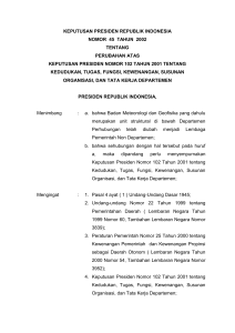 KEPUTUSAN PRESIDEN REPUBLIK INDONESIA