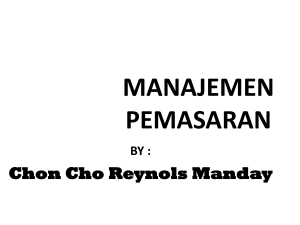 manajemen pemasaran