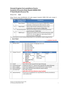 Petunjuk Pengisian Form Peserta WMM 2016
