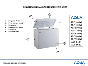 penyelesaian masalah chest freezer aqua