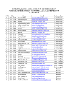 daftar mahasiswa kimia angkatan 2013 berdasarkan pembagian