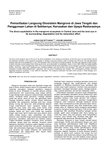 Pemanfaatan Langsung Ekosistem Mangrove di Jawa Tengah dan