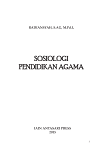 Sosiologi Pendidikan Agama - IDR IAIN Antasari Banjarmasin