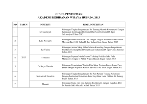 JUDUL PENELITIAN AKADEMI KEBIDANAN WIJAYA HUSADA 2013