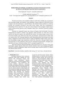 PERBANDINGAN KINERJA ALGORITMA C4.5 DAN NAIVE BAYES