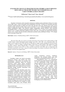 analisis pelaksanaan praktikum pada pembelajaran biologi siswa