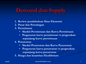 Demand dan Supply Review pendahuluan Ilmu Ekonomi Pasar dan