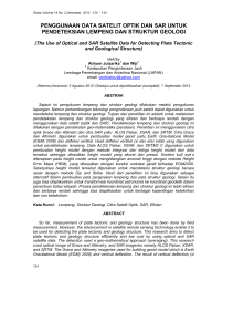 penggunaan data satelit optik dan sar untuk pendeteksian lempeng