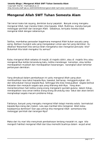 Mengenal Allah SWT Tuhan Semesta Alam