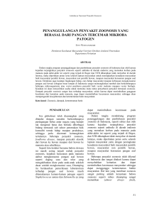 penanggulangan penyakit zoonosis yang berasal dari pangan