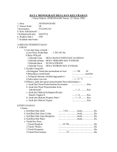 data monografi desa dan kelurahan
