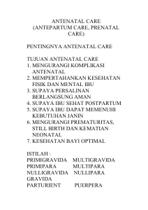 ANTENATAL CARE