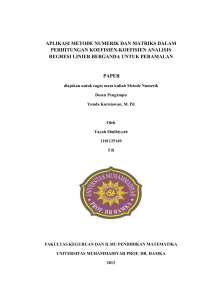 aplikasi metode numerik dalam analisis regresi