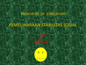 pemeliharaan stabilitas sosial by group i