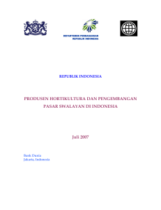 PRODUSEN HORTIKULTURA DAN PENGEMBANGAN PASAR