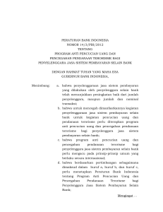 peraturan bank indonesia nomor 14/3/pbi/2012 tentang