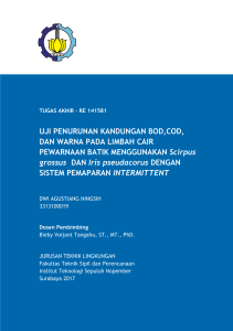 UJI PENURUNAN KANDUNGAN BOD,COD, DAN WARNA PADA